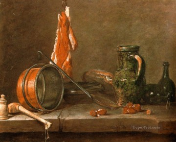調理器具を使った無駄のない食事 静物画 ジャン・バティスト・シメオン・シャルダン Oil Paintings